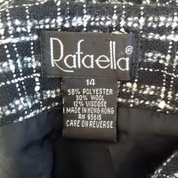 Vtg Skirt Dark Academia Schoolgirl Wool Tweed Windowpane Plaid Full Skater Sz 14 - Picture 3 of 11